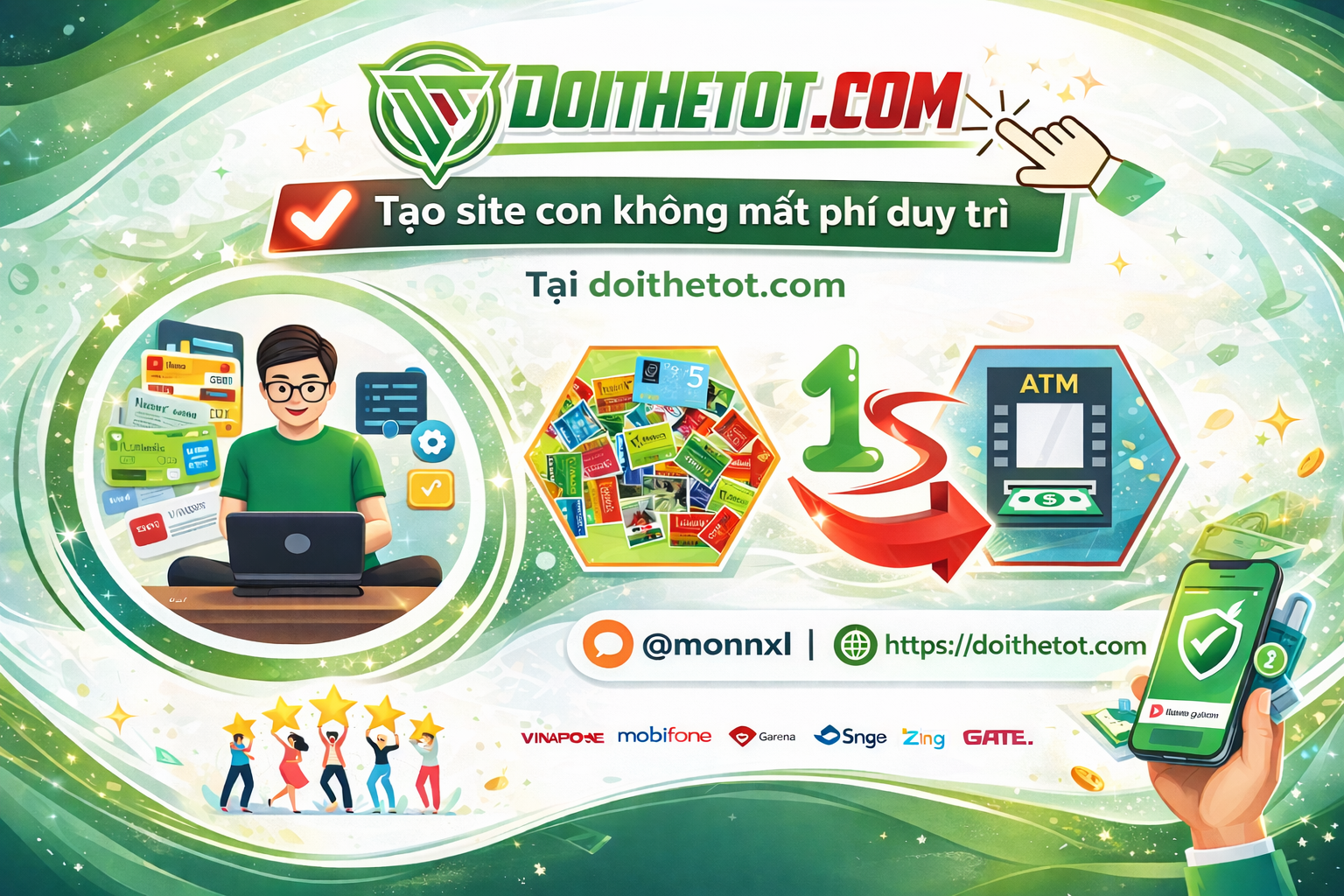  TẠO WEBSITE CON FULL TÍNH NĂNG - MIỄN PHÍ DUY TRÌ 100%